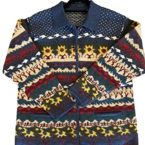 Vintage Tabi International Woolmark Floral Grannycore Sweater Jacket